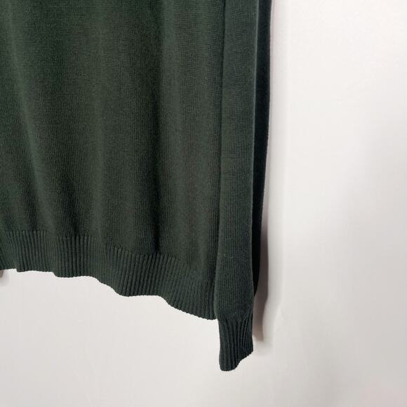 GH Bass Co Mens Large L Hunter Green Cotton Wool 1/4 Zip Pullover Sweater Knit - Picture 4 of 8
